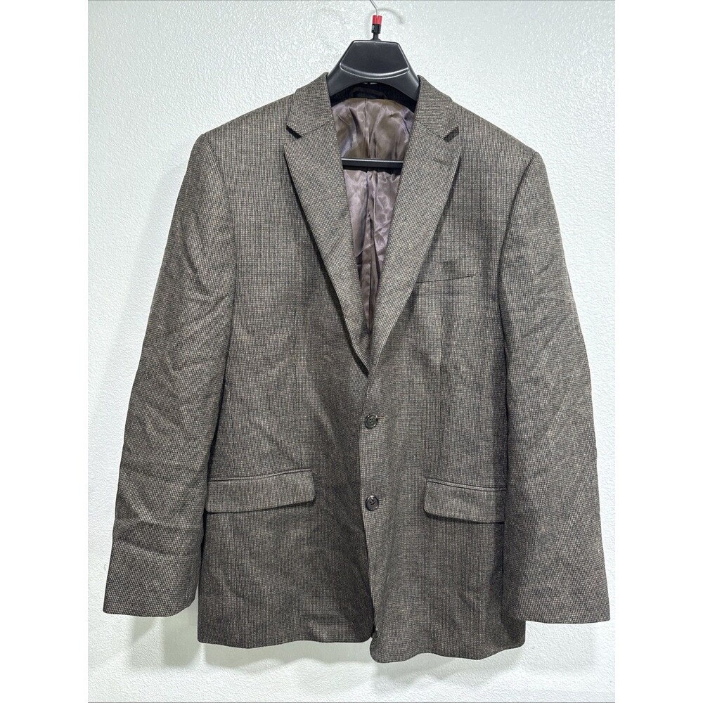 Lauren Ralph Lauren Mens 42L Brown Tweed Plaid Blazer Sport Coat 42 Long Wool